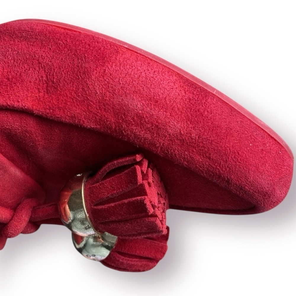 Geox Red Suede Heeled Loafers Size EU 39 - Picture 13 of 13
